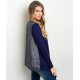 NAVY WHITE CARDIGAN