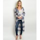 TAUPE NAVY TIE DYE CARDIGAN