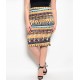 MUSTARD BLACK WHITE PLUS SIZE SKIRT