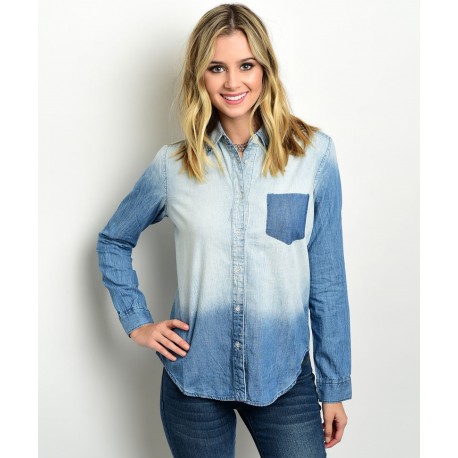 BLUE DENIM WASH TOP