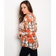 IVORY ORANGE BLACK TOP