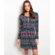 NAVY PINK TEAL DRESS