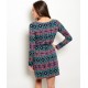 NAVY PINK TEAL DRESS