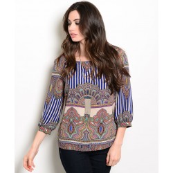 ROYAL TAN MULTICOLOR TOP