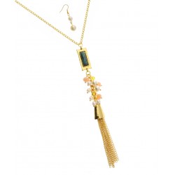 CHAIN PENDANT NECKLACE & EARRING SET