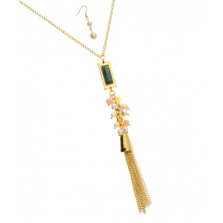 CHAIN PENDANT NECKLACE & EARRING SET