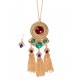 MULTI COLOR CHAIN PENDANT NECKLACE & EARRING SET