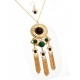 MULTI COLOR CHAIN PENDANT NECKLACE & EARRING SET