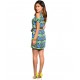 GREEN BROWN MULTICOLOR DRESS