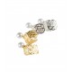 GOLD SILVER PEARL EARRRING