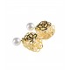 GOLD SILVER PEARL EARRRING
